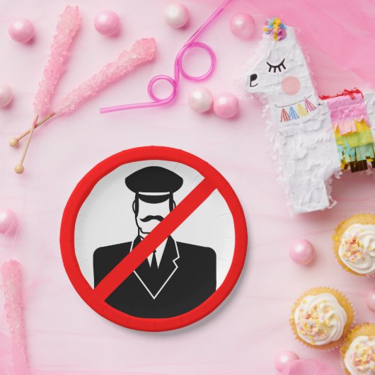 No Chauffeur Allowed Symbol Funny Warning Pappteller (Party)