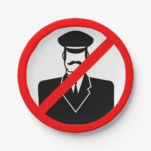 No Chauffeur Allowed Symbol Funny Warning Pappteller (Vorderseite)