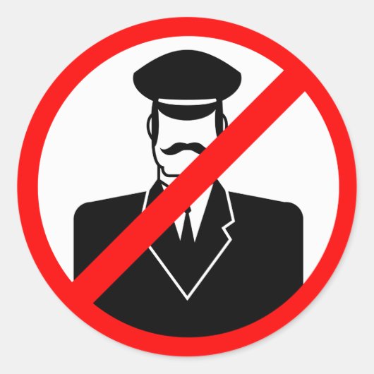 No Chauffeur Allowed Symbol Funny Warning Runder Aufkleber (Vorderseite)
