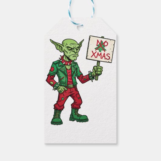 No Christmas – Rebel Alien Style Geschenkanhänger (Rückseite)