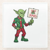 No Christmas – Rebel Alien Style Glasuntersetzer (Vorderseite)