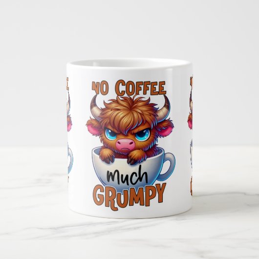 No Coffee Much Grumpy  Jumbo-Tasse (Vorderseite)