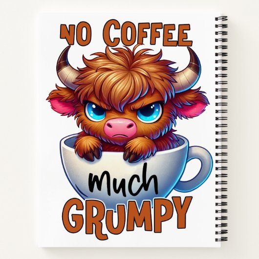 No Coffee Much Grumpy Notizblock (Rückseite)