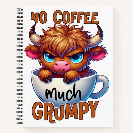 No Coffee Much Grumpy Notizblock (Vorderseite)
