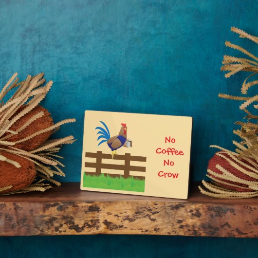 No Coffee No Crow Rooster Fotoplatte (Seite)