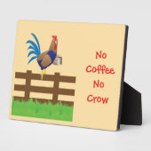 No Coffee No Crow Rooster Fotoplatte (Seite)