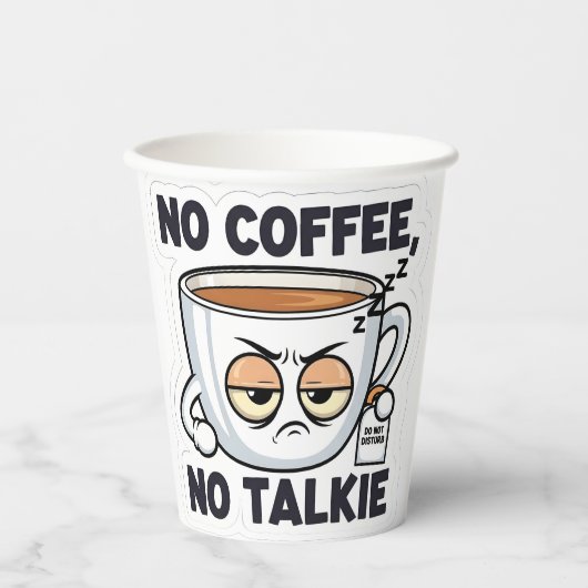 No Coffee, No Talkie Pappbecher (Vorderseite)