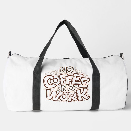 No Coffee No Work Doodle Duffle Bag (Vorderseite)