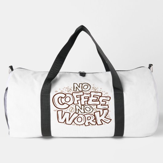 No Coffee No Work Doodle Duffle Bag (Rückseite)