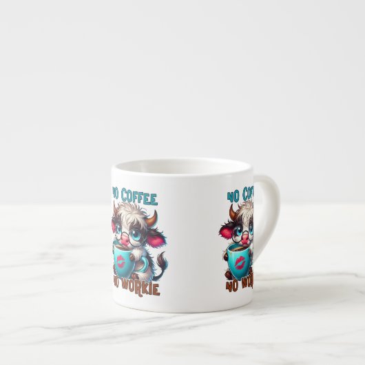 No Coffee No Workie  Espressotasse (Vorderseite Rechts)