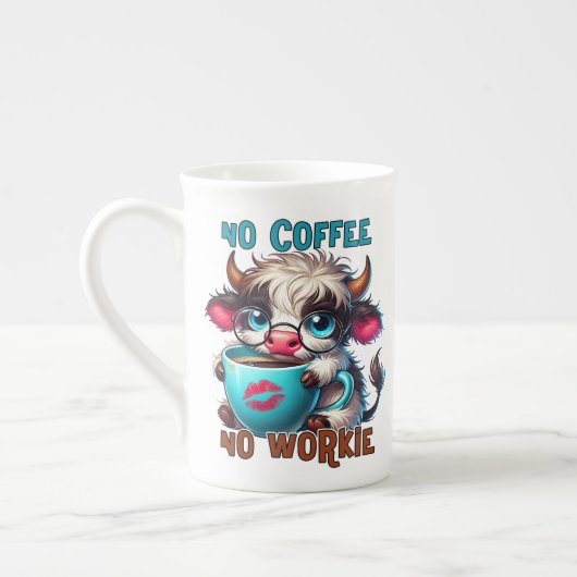 No Coffee No Workie Porzellantasse (Links)
