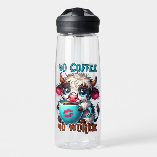 No Coffee No Workie Trinkflasche (Vorne)