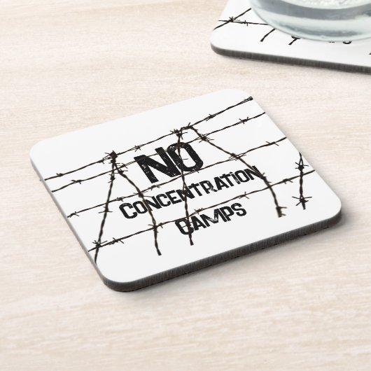 No Concentration Camps Beverage Coaster Getränkeuntersetzer (Linke Seite)