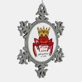 No Crabby Attitude, MeWarriorWoman auf Twitch Schneeflocken Zinn-Ornament (Links)