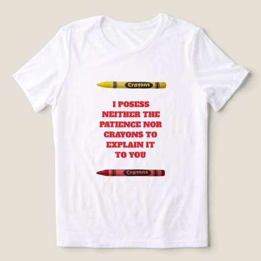 No Crayons T - Shirt Tri-Blend Shirt (Design Vorderseite)