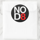 NO D8 RUNDER AUFKLEBER (Tasche)