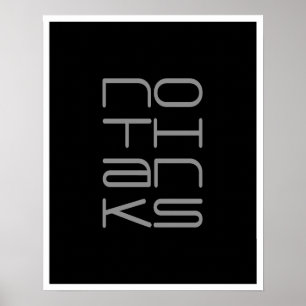 NO DANKE Typografie Art Poster