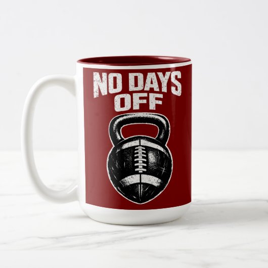 No Days Off Football Zweifarbige Tasse (Links)