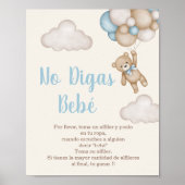 No Digas Bebé letrero para Baby Dusche Poster (Vorne)