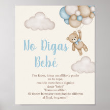 No Digas Bebé letrero para Baby Dusche