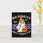 No Diggity Bout To Bag It Up Cute Ghost Halloween Karte (Gelbe Blume)