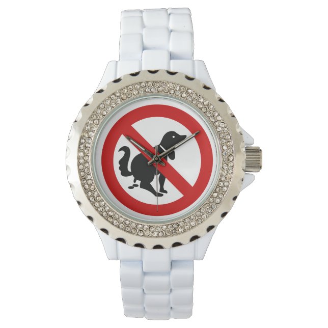 NO Dog Fouling ⚠ thailändisches ⚠ Armbanduhr (Vorderseite)
