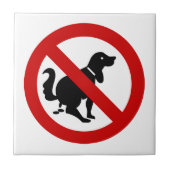 NO Dog Fouling ⚠ thailändisches ⚠ Fliese (Vorderseite)