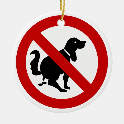 NO Dog Fouling ⚠ thailändisches ⚠ Keramik Ornament (Vorne)