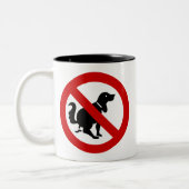 NO Dog Fouling ⚠ thailändisches ⚠ Zweifarbige Tasse (Links)
