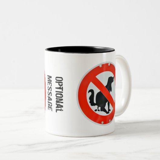No Dog Poo Kacke Sign Personalisiert Zweifarbige Tasse (VorderseiteRechts)