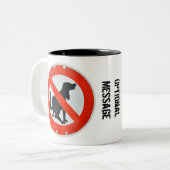 No Dog Poo Kacke Sign Personalisiert Zweifarbige Tasse (Vorderseite Links)