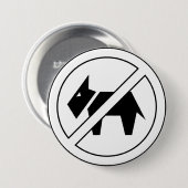 No Dogs Allowed Bold Black and White Symbol Button (Vorne & Hinten)