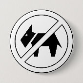 No Dogs Allowed Bold Black and White Symbol Button (Vorderseite)