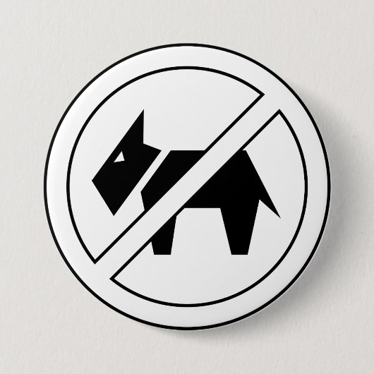 No Dogs Allowed Bold Black and White Symbol Button (Vorderseite)