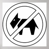 No Dogs Allowed Bold Black and White Symbol Poster (Vorne)