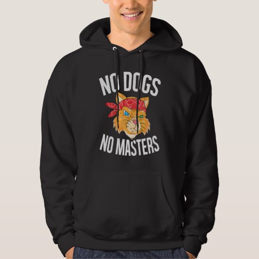 No Dogs No Masters Sarcastic Orange Tabby Cat Hoodie (Vorderseite)