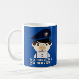 "NO DONUTS, NO SERVICE" lustiger Polizeibeamter Kaffeetasse