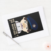 "NO DONUTS, NO SERVICE" lustiger Polizeibeamter Rechteckiger Aufkleber (Umschlag)