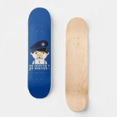 "NO DONUTS, NO SERVICE" lustiger Polizeibeamter Skateboard (Vorderseite)