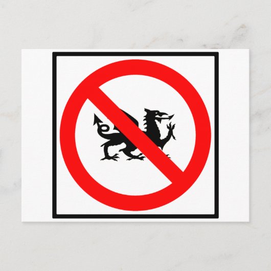No Dragons Highway-Zeichen Postkarte (Vorderseite)