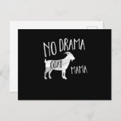 No Drama Goat Mama - Funny Goat Mama T - Shirt Ges Ankündigungspostkarte (Vorne/Hinten)