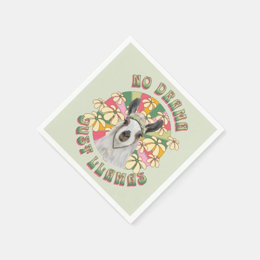No Drama Just Llamas - Niedlich Boho Llama Serviette (Ecke)