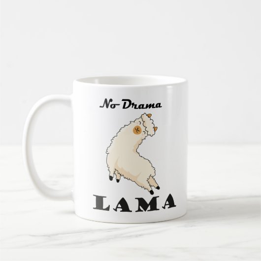 No Drama Lama funny Kaffeetasse (Links)