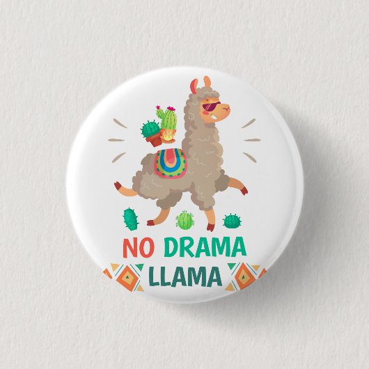 No Drama Llama Button (Vorderseite)