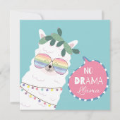 No Drama Llama Feiertagskarte (Vorderseite)