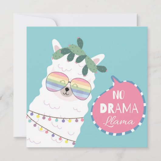 No Drama Llama Feiertagskarte (Vorderseite)