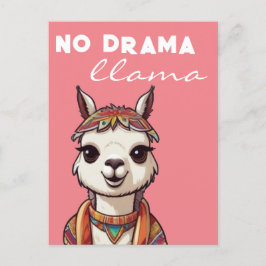 No Drama Llama Funky Hübsch Alpaca Girly Pink Postkarte