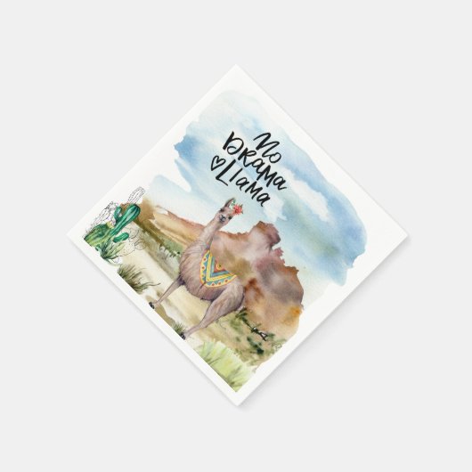 No Drama Llama Funny Beschreibung Serviette (Ecke)