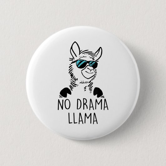 No Drama Llama Funny Lama Shirt Button (Vorderseite)