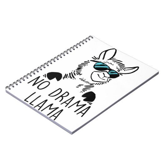 No Drama Llama Funny Lama Shirt Notizblock (Linke Seite)